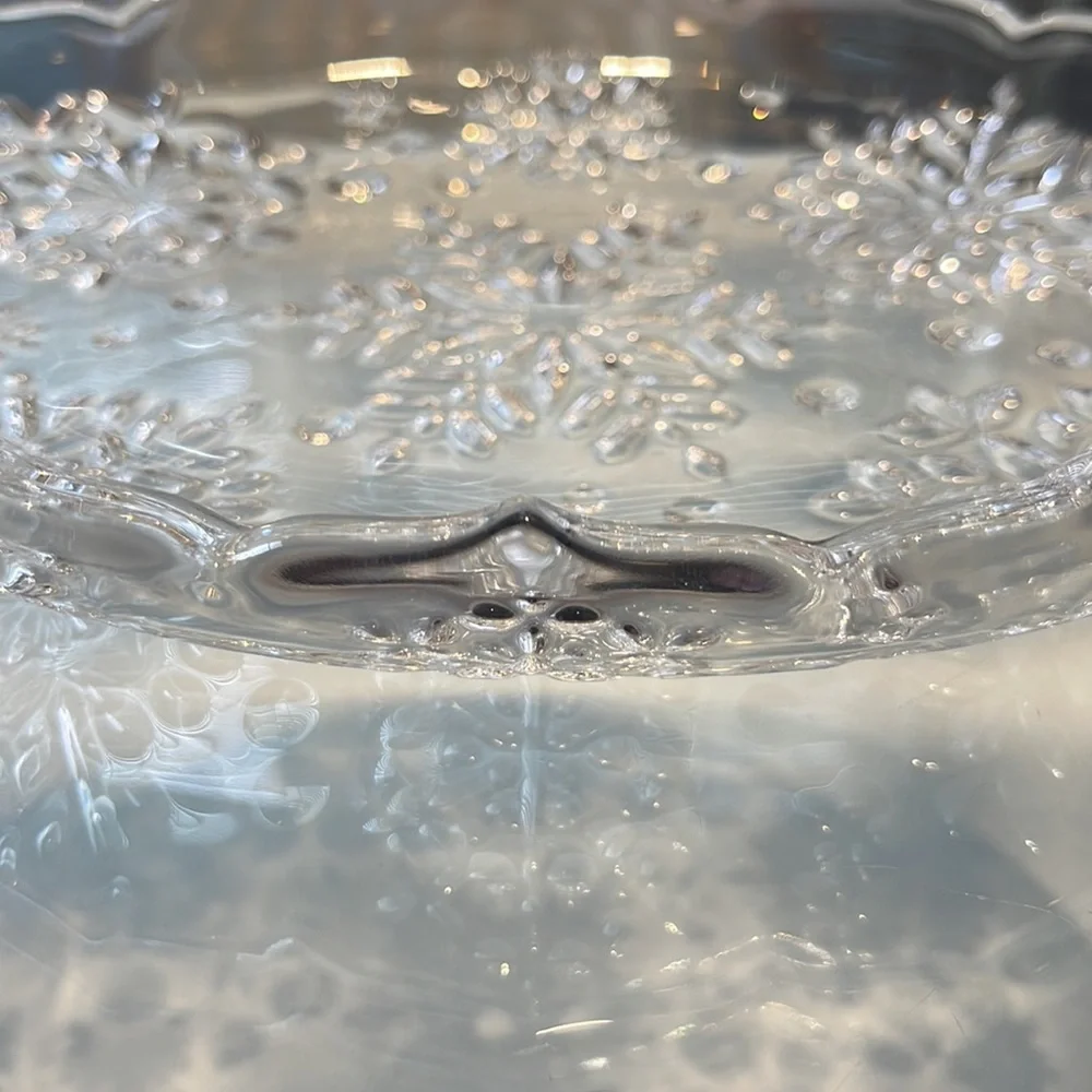 Vintage Mikasa Pair Crystal Snowflake Footed Bowl & Sweet Dish NWT NIB NOS ❄️